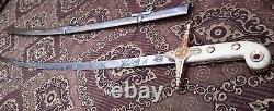 Custom Hand Made Stainless Steel King Sword Silver Blade with Brass Handle