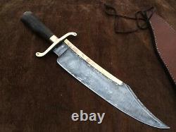 Custom Handmade 5160 Spring Steel Antiqued Alamo Musso Bowie Knife, True Replica