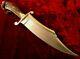 Custom Handmade D2 Steel Bowie Knife Handle Brass Clip And Stag Crown