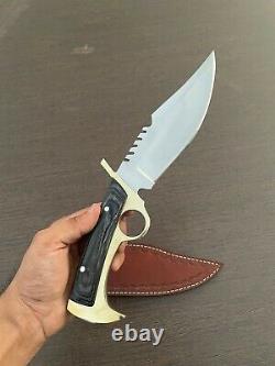 Custom Handmade D2 Steel Knife 12 Hunting/Survival Knife with Brass/Wood Handle