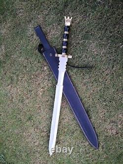 Custom Handmade D2 Tool Steel Hunting Sword Survival Sword Brass+ Resin Handle