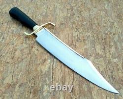 Custom Handmade D2steel Hunting Bowie Knife With Brass Guard And Rose Wood Handl