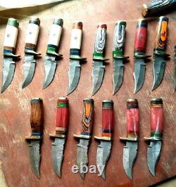 Custom Handmade Damascus 6 inches bone Handle Knives Lot of 50 with sheaths