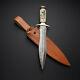 Custom Handmade Damascus Steel Dagger Hunting Knife/camel Bone, Wood&brass Handle