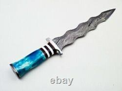 Custom Handmade Damascus Steel Hunting Dagger Knife With Camel & Brass Handle