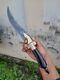 Custom Handmade Damascus Steel Hunting Knife/black Rasin And Brass Handle/sheath