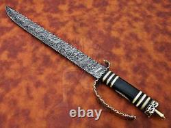 Custom Handmade Damascus Steel Hunting Sword Handle Sheet & Brass Spacer
