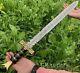 Custom Handmade Damascus Steel Viking Sword With brass micarta handle battle swd