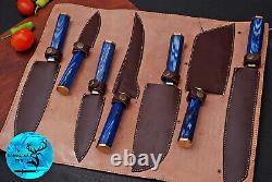Custom Handmade Forged Damascus Steel Chef Knife Kitchen Knives Chef Set -1687