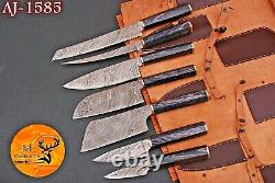 Custom Handmade Forged Damascus Steel Chef Knife Kitchen Knives Chef Set Aj1585