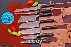 Custom Handmade Forged Damascus Steel Chef Knife Set Kitchen Knives 1585