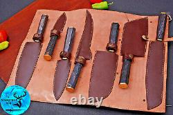 Custom Handmade Forged Damascus Steel Chef Knife Set Kitchen Knives 1585