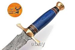 Custom Handmade Forged Damascus Steel Sword With Wood & Brass Handle 1661
