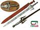 Custom Handmade Forged Damascus Steel Viking Sword With Brass & Wood Handle 1085
