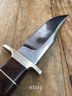 Custom J S Diana Fixed Blade Buck Knife With Wooden Handle And Brass Details