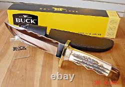 Custom Leroy Remer Buck Knife 124 Frontiersman Mp 420hc Blade Stag Handle Brass