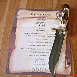 Custom Leroy Remer Buck Knife 124 Frontiersman Mp 420hc Blade Stag Handle Brass