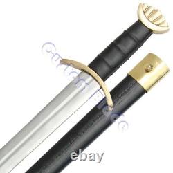 Custom Made Hand Forged 5160 spring steel Viking Sword Withbrass guard & pommel