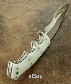 Custom Made Real D2 Steel Knife Full Tang Bowie With Brass Handle & Sheet