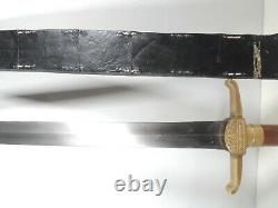 Custom Made Sword 28 Blade with Wood and Brass Handle Includes Black Sheath