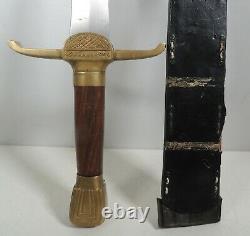 Custom Made Sword 28 Blade with Wood and Brass Handle Includes Black Sheath