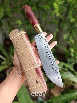 Custom Thai E-nep machete hunting knife 8 Bearing steel forged, Rosewood, Tiger