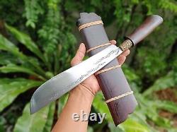 Custom machete hunting knife 10.5 forged, Rosewood handle & pod, Brass bolster