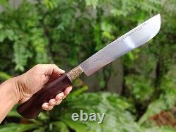 Custom machete hunting knife 10.5 forged, Rosewood handle & pod, Brass bolster