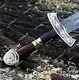Custom made 38 Long Damascus Steel Medieval/Viking Sword With Rose Wood Handle