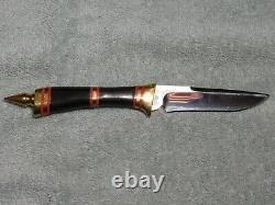 Custom made Brass handle fixed blade knife made by R. W. Wilson of Weirton W. Va