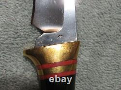 Custom made Brass handle fixed blade knife made by R. W. Wilson of Weirton W. Va