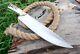 D2 Steel Full Tang Hunting Camping Bowie Knife Brass Bolster Stag Handle Sheath