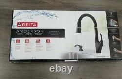 DELTA Anderson Matte Black 1-Handle Pull-Down Kitchen Faucet 19998Z-BLSD-DST NIB