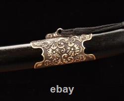 Damascus Folded Steel Clay Qing Dao Brass Handle Chinese Broadsword Sword -Y1155