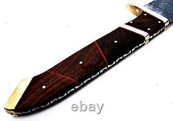 Damascus Hunting Warrior Viking Sword Sharp Brass Guard Walnut Grip