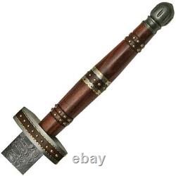 Damascus Imperial Sword With 27 Damascus Steel Blade Wood Handle With Brass