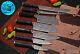 Damascus Steel Chef Kitchen Knife Set With Wood & Brass Bolster Handle Aj 1585