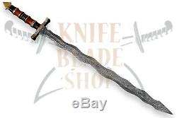 Damascus steel KRIS blade Sword, Handmade SWORD ROSE WOOD &MICARTA HANDLE
