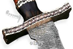 Damascus steel KRIS blade Sword, Handmade SWORD ROSE WOOD &MICARTA HANDLE