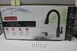 Delta Marca Matte Black Pull-Down Sprayer Kitchen Faucet 19780Z-BLSD-DST