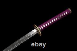 Dragon Brass Tsuba Clay Tempered T10 Steel Blade Japanese Sword Samurai Katana