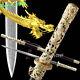 Dragon Handle Brass Chinese Dao Sword Sharp Damascus Steel Han Tang Saber Jian