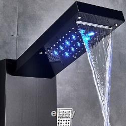 ELLO&ALLO LED Shower Panel Tower System Rain Massage Jets Faucet Stainless Steel
