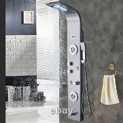 ELLO&ALLO Stainless Steel Shower Panel Tower System, LED Rainfall Shower Faucet