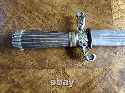 Early Dagger Horn Handle with Double Fullers Brass Hilt No Scabbard