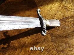 Early Dagger Horn Handle with Double Fullers Brass Hilt No Scabbard