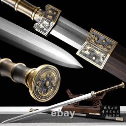 Excellent Brass Handle Chinese KUNGFU Sword Octahedral Folded Steel Sharp Blade