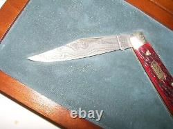 Explorer Solingen Damascus Germany Cutlery Black Forest Stag 10-135 Knife withCase
