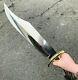 Fancy Handmade Steel Tool D-2 Bowie Knife Handle Made Brass Clip And Stag Crown