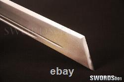 Folded steel Chinese sword saber brass ornamented Roseewood handle scabbard